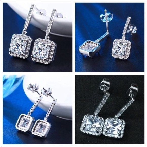 💰2 for $20 Deal beautiful  CZ 925 silver earrings - Picture 1 of 3